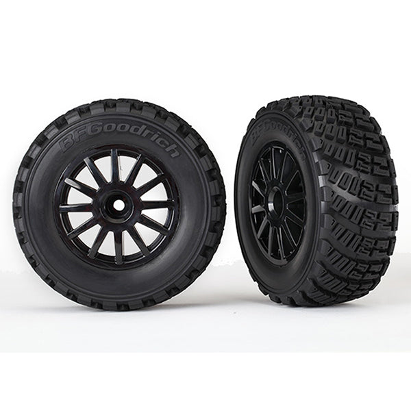 Traxxas Rally Pre-Mounted Tires w/Rally Wheels (Black) (2) - Remote Control Toys - Traxxas
