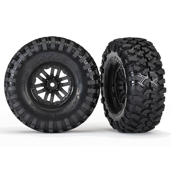 Traxxas TRX-4 Pre-Mounted Canyon Trail 1.9" Crawler Tires (Black) (2) (S1) w/Split Spoke Wheels & 12mm Hex - Remote Control Toys - Traxxas