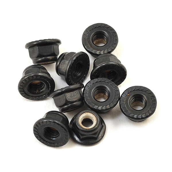 Traxxas 4-Tec 2.0 Serrated Flanged Nylon Locking Nut (Black) (10) - Remote Control Toys - Traxxas