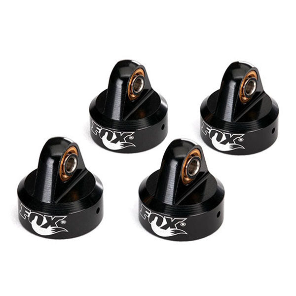 Traxxas Unlimited Desert Racer Aluminum "Fox" Shock Caps (Black) (4) - Parts - Traxxas