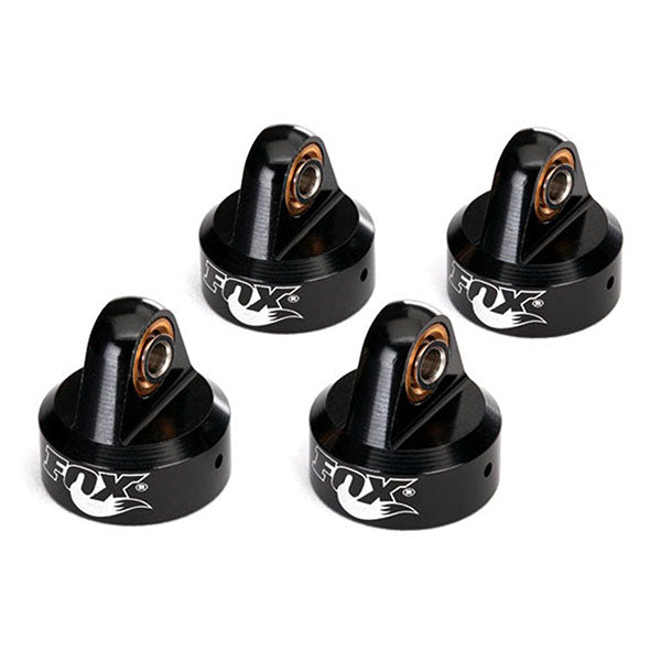 Traxxas Unlimited Desert Racer Aluminum "Fox" Shock Caps (Black) (4) - Parts - Traxxas