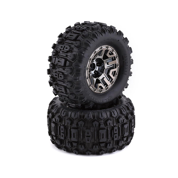Traxxas Sledgehammer 2.8" Pre-Mounted Tires (2) (Black Chrome) - Remote Control Toys - Traxxas