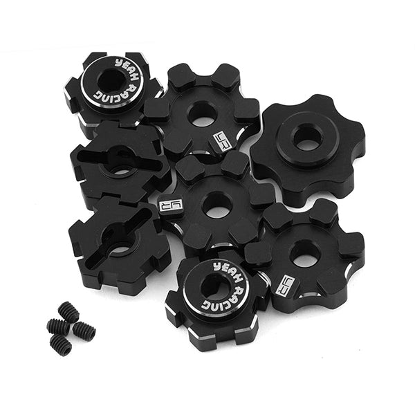 Yeah Racing Traxxas Maxx 17mm Aluminum Wheel Hex Set (Black) (4) - Part - AMain Distributing