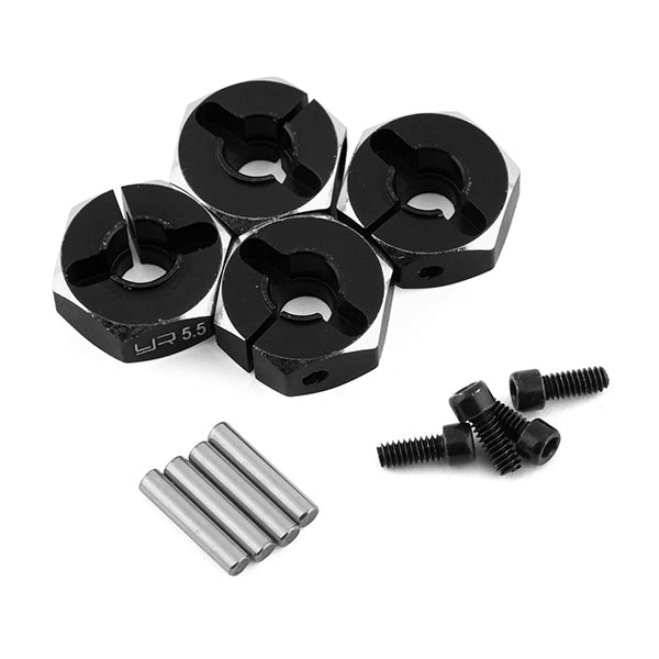 Yeah Racing Aluminum Clamping 12mm Hex (Black) (4) (5.5mm) - Remote Control Toys - AMain Distributing