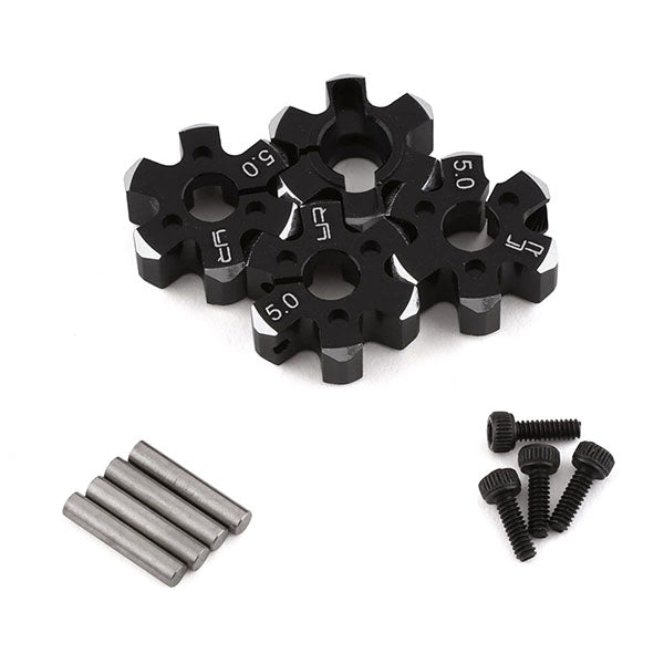 Yeah Racing Aluminum Clamping 12mm Hex (Black) (4) (5mm) - Parts - AMain Distributing