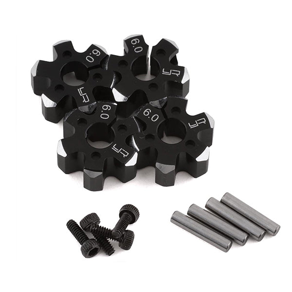 Yeah Racing Aluminum Clamping 12mm Hex (Black) (4) (6mm) - Remote Control Toys - AMain Distributing