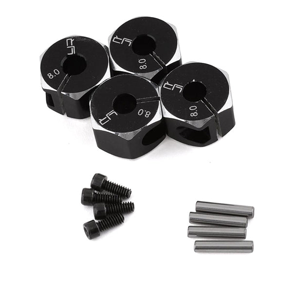 Yeah Racing Aluminum Clamping 12mm Hex (Black) (4) (8mm) - Remote Control Toys - AMain Distributing