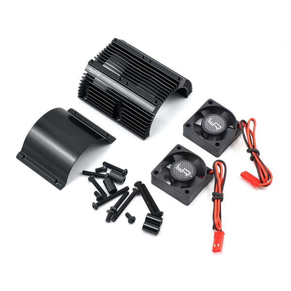 Yeah Racing 1/8 Twin Fan Aluminum Heat Sink w/2 Fans (Black) (40.8mm diameter) - Remote Control Toys - AMain Distributing
