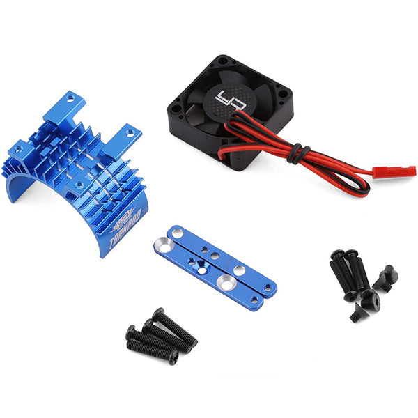 Yeah Racing 540/550 Aluminum Heat Sink w/30mm High Speed Tornado Fan (Blue) - Accessories - AMain Distributing