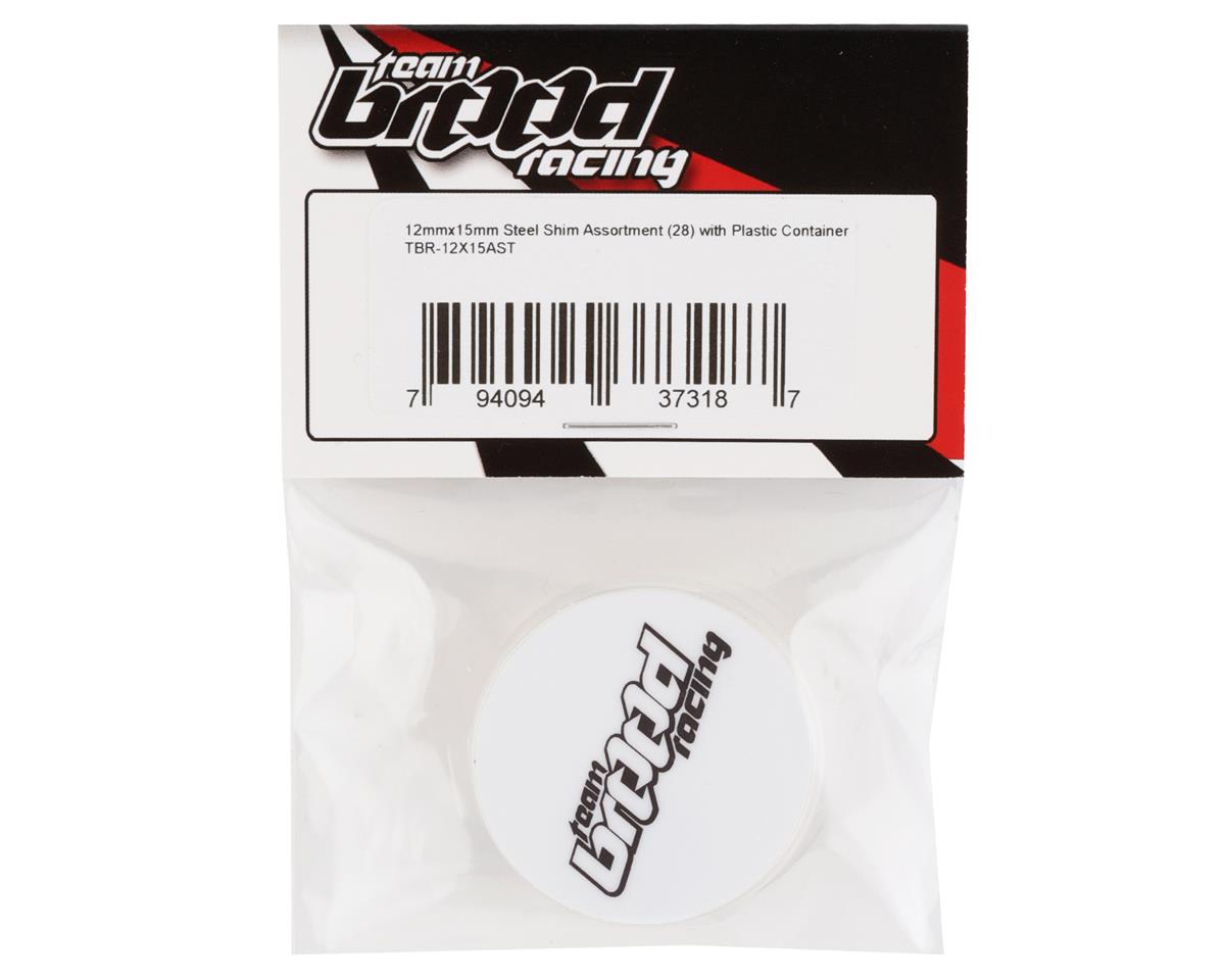 Team Brood 12x15mm Steel Shim Assortment w/Plastic Container (28) (0.1/0.2/0.3/0.5mm) - - AMain Distributing