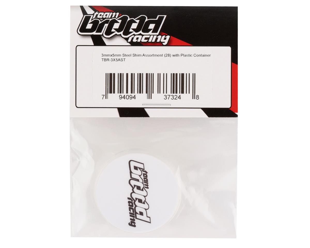 Team Brood 3x5mm Steel Shim Assortment w/Plastic Container (28) (0.1/0.2/0.3/0.5mm) - - AMain Distributing