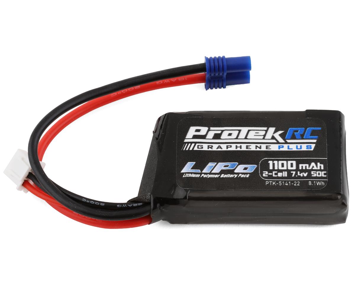 ProTek RC 2S 50C 1100mAh Losi Mini T/B & JRX2 LiPo Battery w/EC2 Connector - - AMain Distributing
