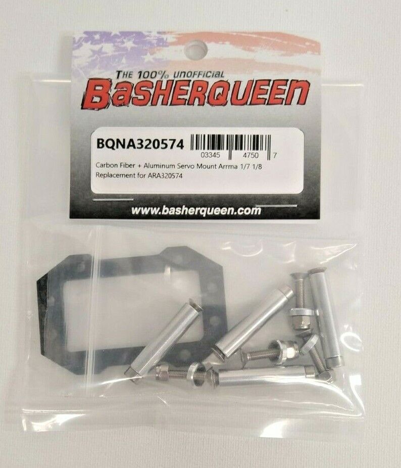 Basherqueen Carbon Fiber + Aluminum Servo Mount Arrma 6S 1/7 1/8 Offroad - - BASHERQUEEN