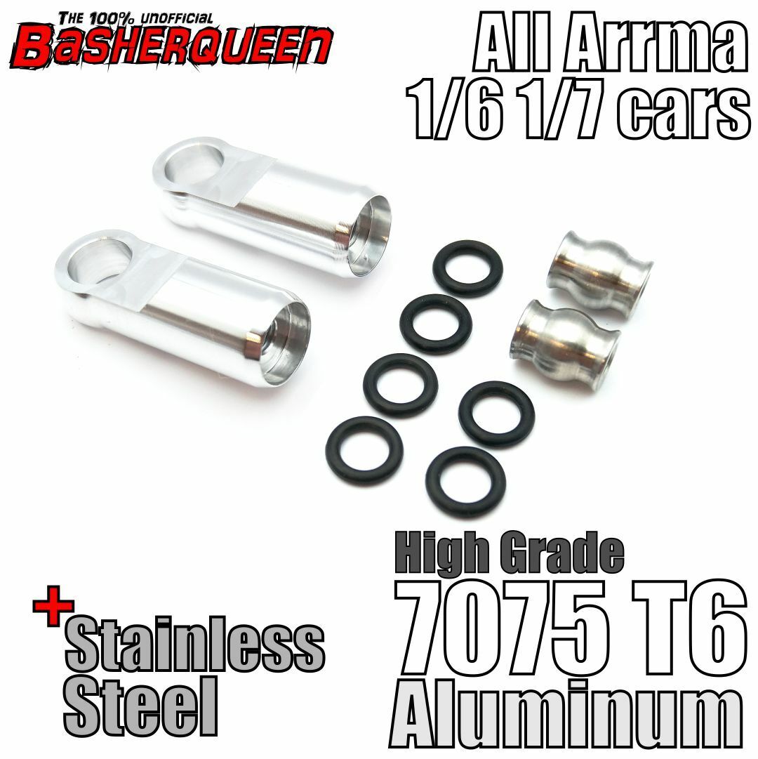 Aluminum Upper Chassis Brace Rod Ends Arrma 1/7 1/8 6S BLX/EXB 7075 T6 Aluminum - - BASHERQUEEN