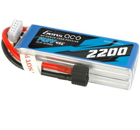 Gens Ace 14.8V 2200mAh 45C 4S1P LiPo EC3 And Deans Adapter - - Horizon Hobbies, Inc.