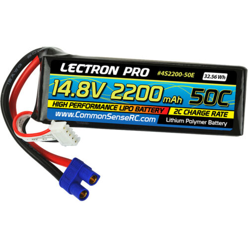 Common Sense RC 4S2200-50E Lectron Pro 14.8V 2200mAh 50C LiPo Battery with EC3 - Battery - Common Sense RC