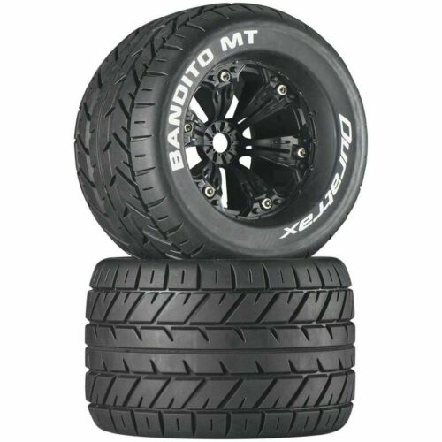 DuraTrax Bandito MT 3.8" Mounted Truck Tires (Black) (2) (1/2 Offset) w/17mm Hex - - Horizon Hobbies, Inc.