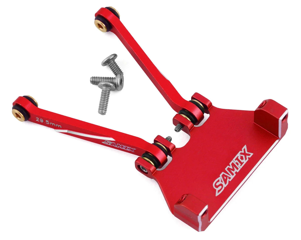 Samix SCX24 Aluminum 4-Link Servo Mount w/29.5mm Links (Red) (EcoPower/Emax) - - AMain Distributing