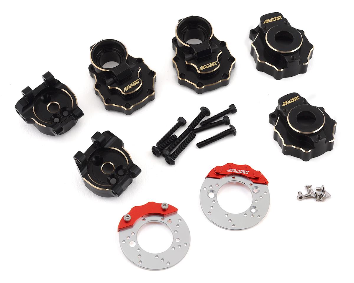 Samix TRX-4 Brass Rear Portal Drive Housing, Knuckle Cover & Hub Carrier Set - Remote Control Toys - AMain Distributing