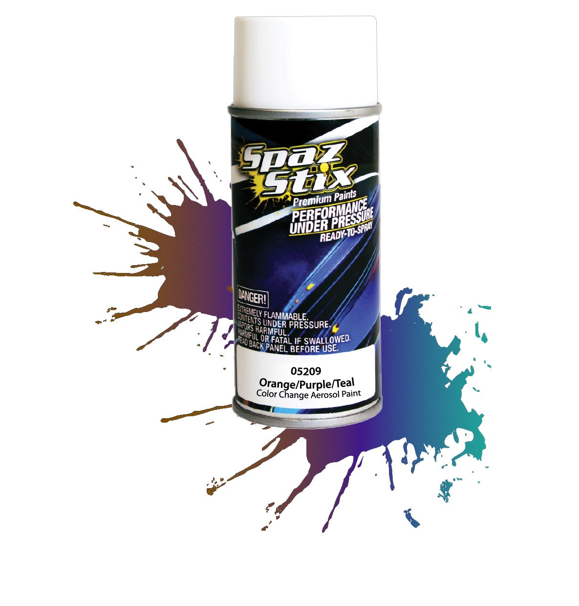 Spaz Stix Orange Purple Teal Color Changing Paint 3.5oz - - HRP Distributing, Inc.