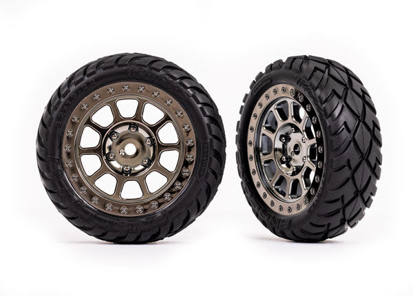 Traxxas Front Black Chrome w/ Anaconda Tires -  - Traxxas