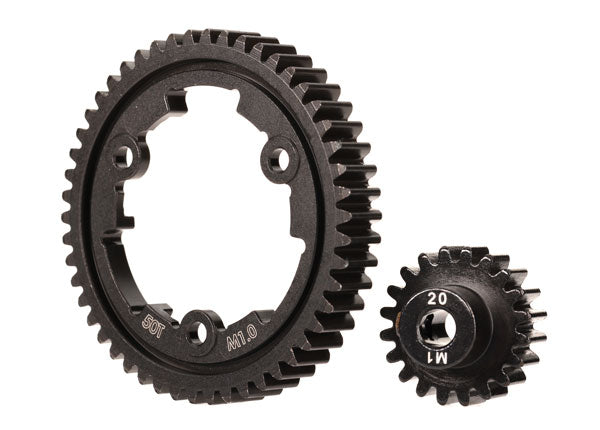 Traxxas Steel Wide-Face Mod 1.0 Spur & Pinion Gear (50/20T) -  - Traxxas
