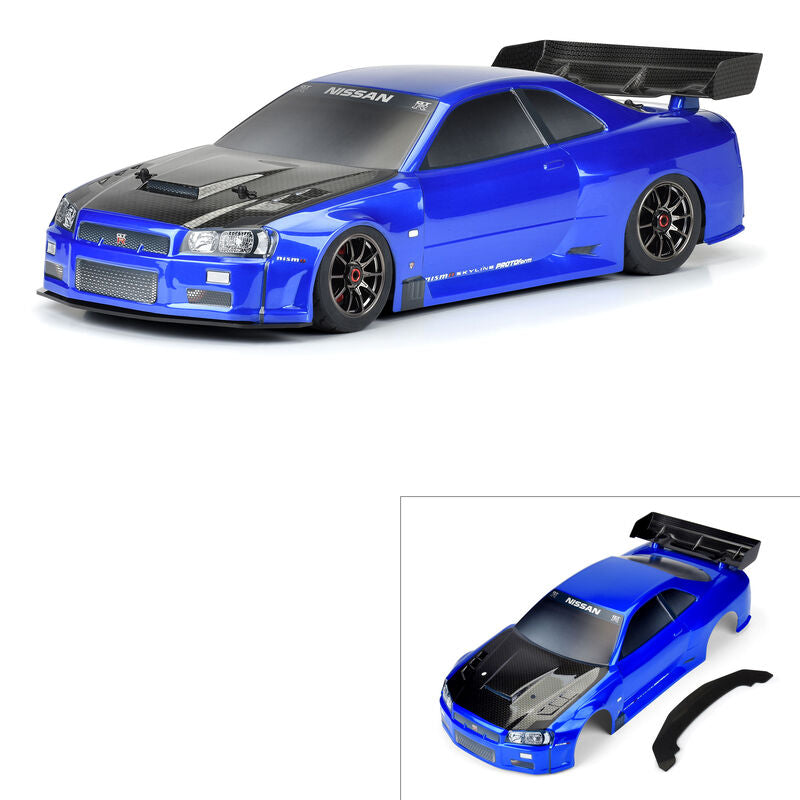 Protoform 2002 Nissan Skyline GT-R R34 Pre-Painted 1/7 On-Road Body (Blue) (Infraction 6S) -  - Horizon Hobbies, Inc.