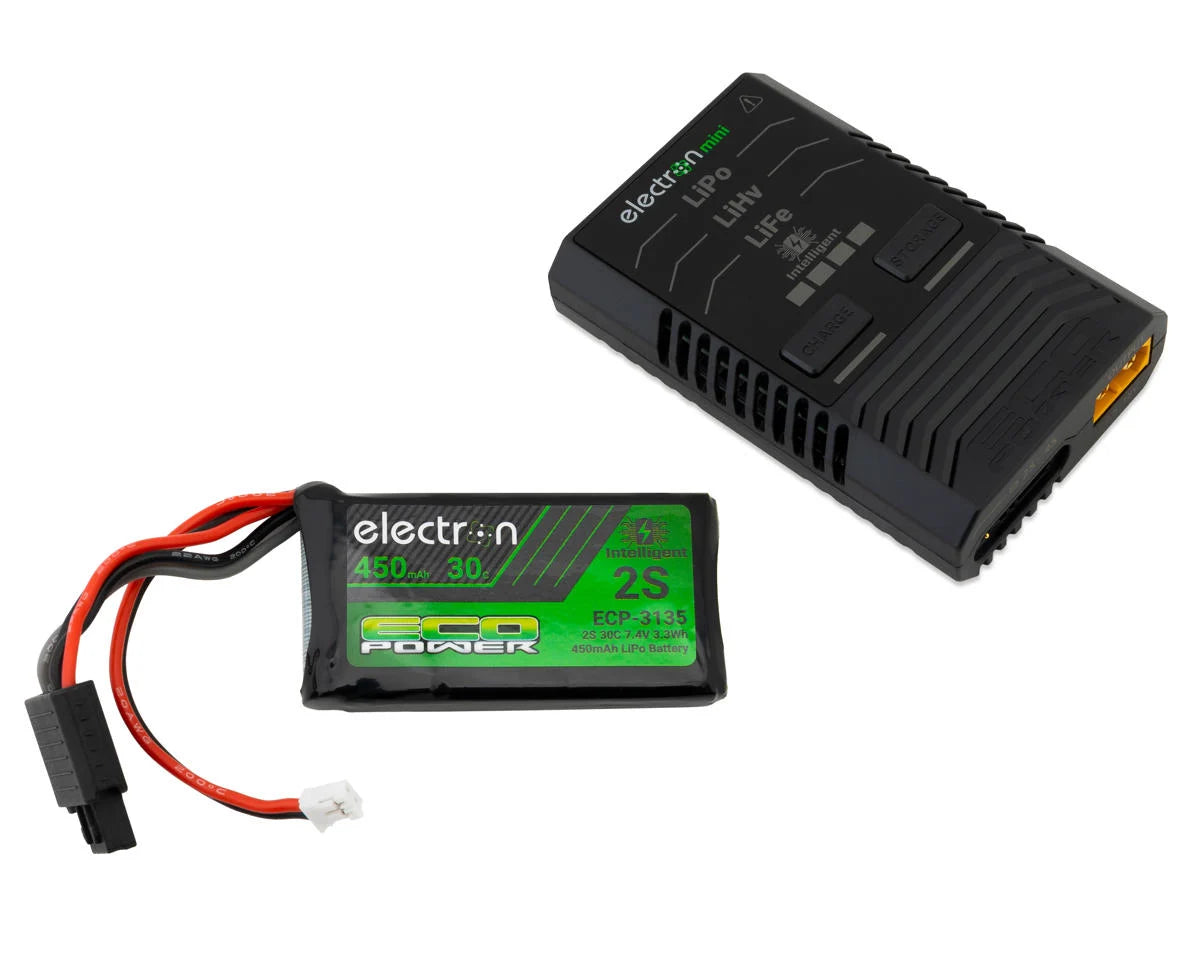 EcoPower Intelligent 2S 450mAh PH2.0 LiPo Battery/"Electron Mini" Charger Bundle (SCX24 & Other Mini Crawlers) -  - AMain Distributing