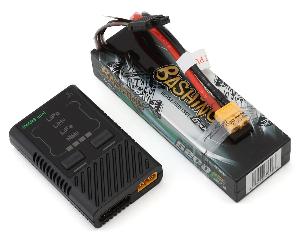 Gens Ace G-Tech Smart 2S Bundle w/2S 35C XT60 LiPo Battery (5200mAh) & IMars Mini Charger - stpatty - AMain Distributing