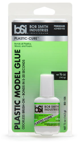 Bob Smith Industries Plastic-Cure Brush-On Odorless Medium CA Glue (1/2oz)
