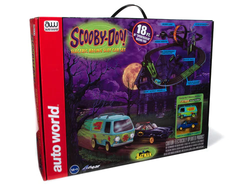 AUTO WORLD 18' SCOOBY DOO MEETS BATMAN & ROBIN SLOT RACE SET -  - BCY service