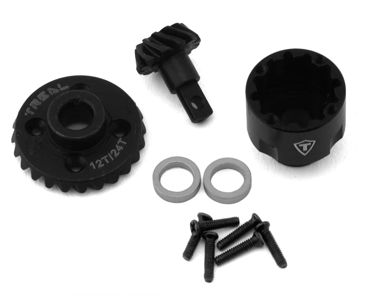 Treal Hobby FCX24 Hardened Steel Differential Gear Set (12T/24T) (Unlocked) -  - AMain Distributing