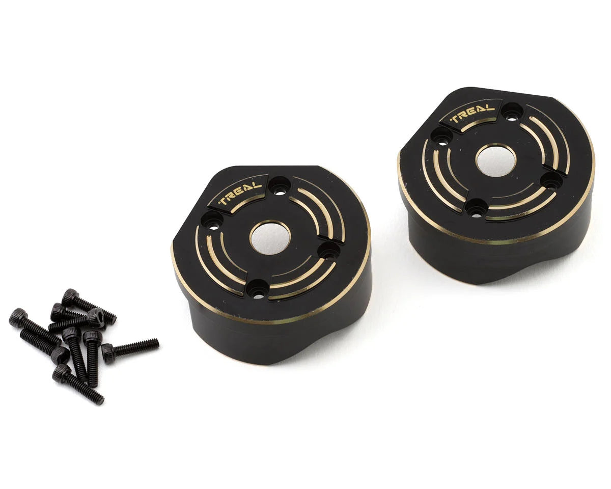 Treal Hobby Axial SCX10 III/Capra Brass Outer Portal Covers (93g) -  - AMain Distributing