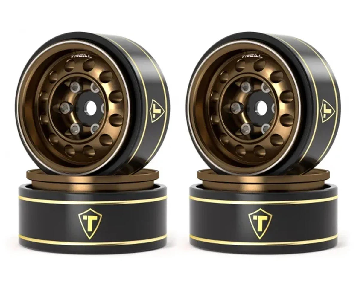 Treal Hobby Type K 1.0" 12-Hole Beadlock Classic Vintage Wagon Wheels (Bronze) (4) (28.9g) -  - AMain Distributing