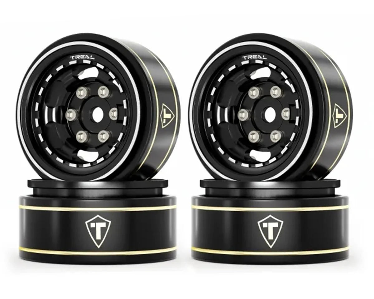 Treal Hobby Type H 1.0" Aluminum 6-Slot Beadlock Wheels (4) (28.4g) -  - AMain Distributing