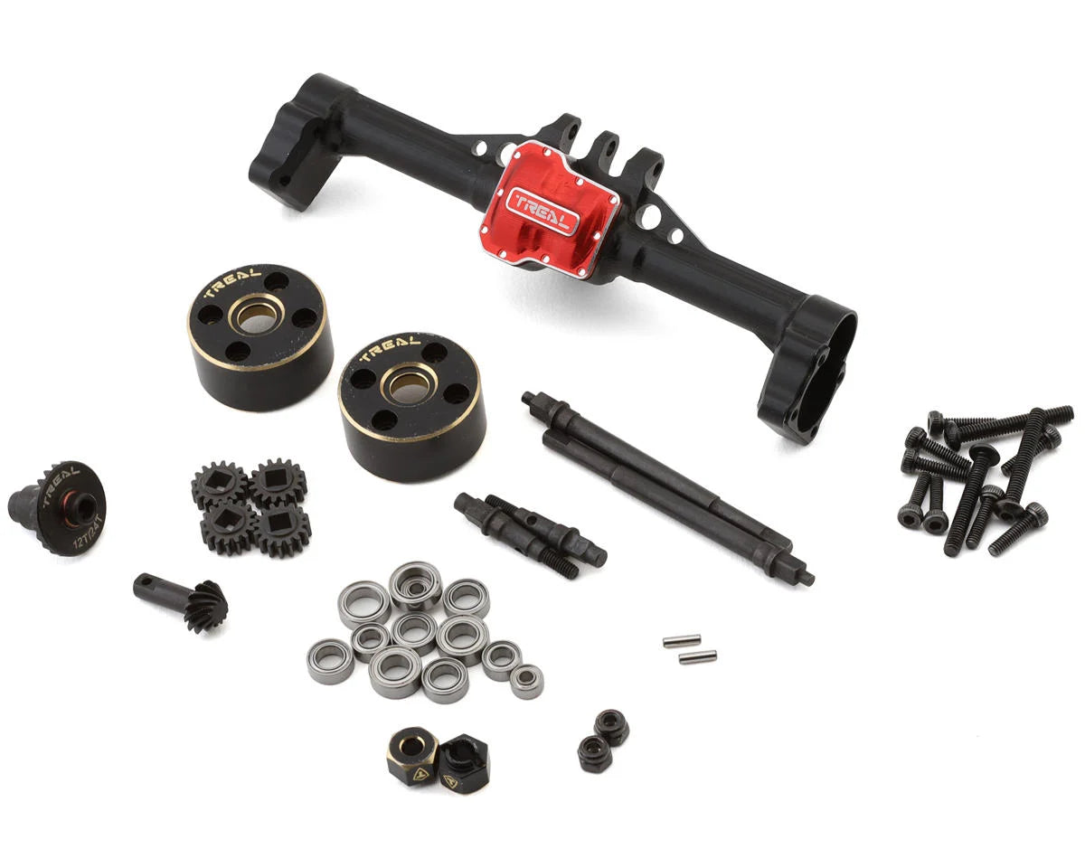 Treal Hobby Aluminum Complete Rear Portal Axle for Traxxas TRX-4M w/Brass Covers -  - AMain Distributing