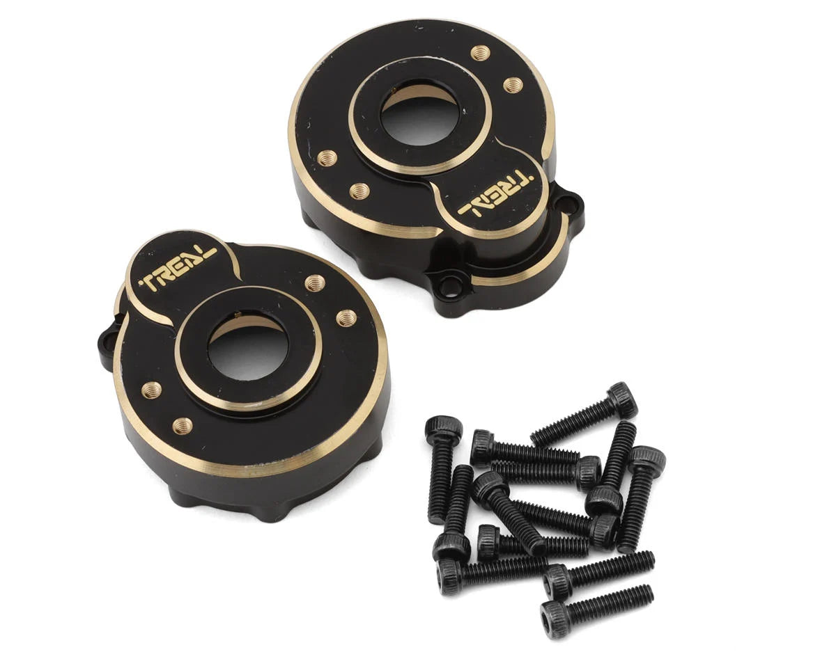 Treal Hobby Heavy Brass Outer Portal Housing Covers for Traxxas TRX-4 (Black) (2) (42g) -  - AMain Distributing