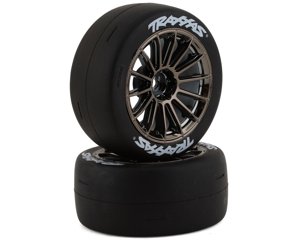 Traxxas Sticky 2.0" Response Pre-Mounted Tires w/Multi-Spoke Wheels (Satin Chrome) (2) (Front) (VXL) -  - Traxxas