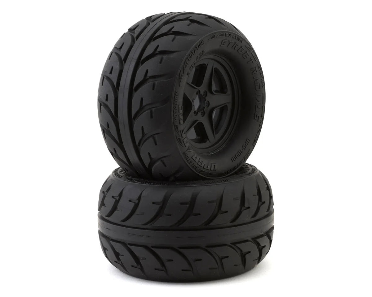 UpGrade RC Street Radials 2.8" Pre-Mounted On-Road Tires w/5-Star Wheels (2) (17mm/14mm/12mm Hex) - stpatty - AMain Distributing