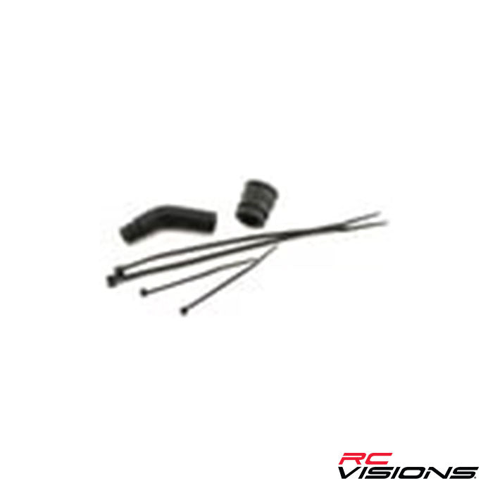 Traxxas Molded Pipe Coupler (Blue) w/ Exhaust deflecter & long cable ties - Remote Control Toys - Traxxas