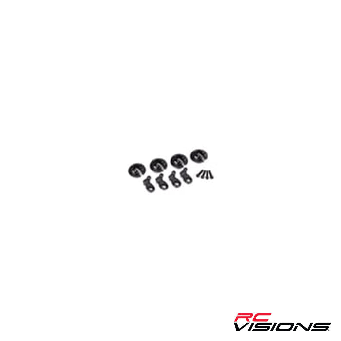 Traxxas Captured Shock Spring Retainers (Black) (4) - Remote Control Toys - Traxxas