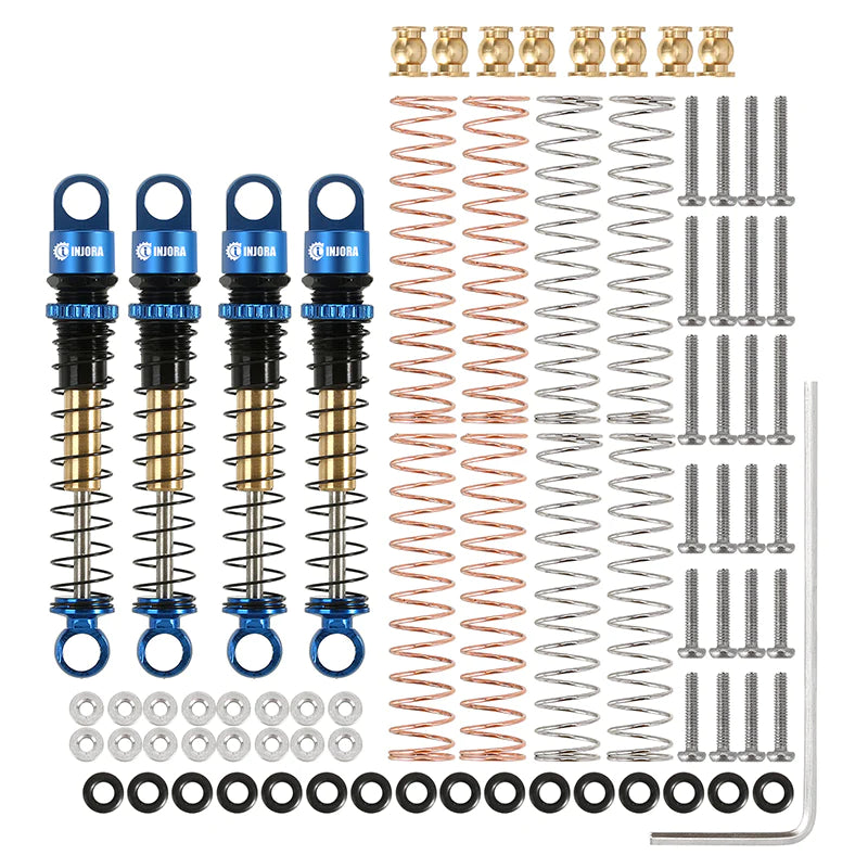 INJORA 43mm Aluminum Threaded Double Barrel Shocks Dampers For Axial SCX24 (4PCS) -  - INJORA