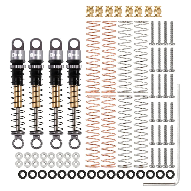 INJORA 43mm Aluminum Threaded Double Barrel Shocks Dampers For Axial SCX24 (4PCS) -  - INJORA