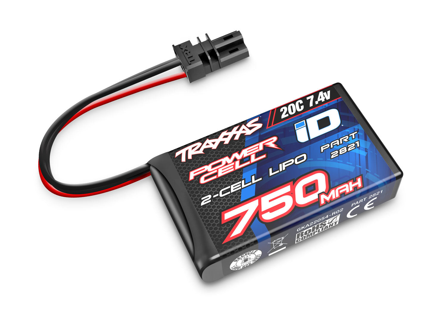 TRAXXAS 750mAh 7.4V 2-Cell 20C LiPo Battery -  - Traxxas