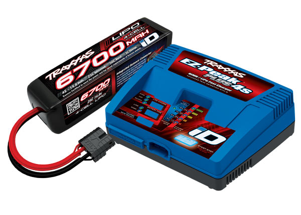 Traxxas 4S Completer Pack with (1) 4S 14.8V 6700mAh LiPo Battery and (1) EZ-Peak Charger - Charger - Traxxas