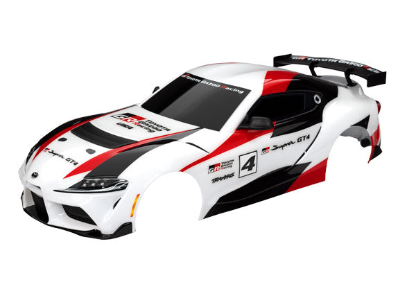 Traxxas Body, Toyota Supra GT4, complete (white) (painted, decals applied) (includes side mirrors, spoiler, grilles, vents, & clipless mounting) -  - Traxxas