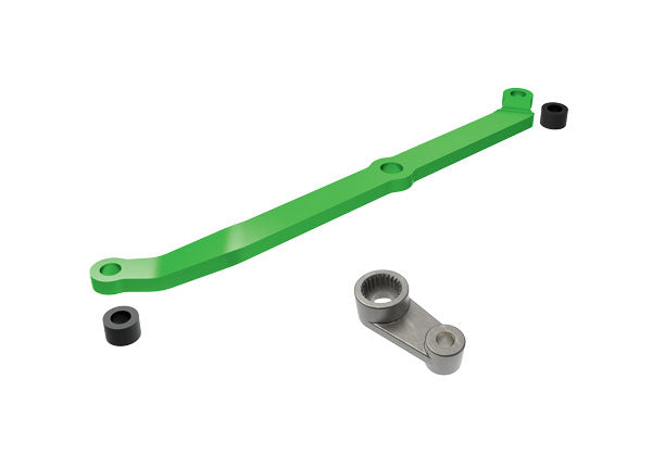 Traxxas Steering link, 6061-T6 aluminum/ servo horn, metal/ spacers (2) -  - Traxxas