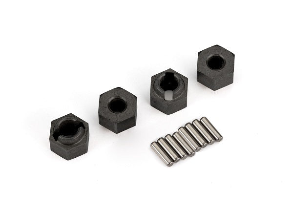TRAXXAS TRX4M  Wheel hubs, 7mm hex (4)/ axle pins (8) -  - Traxxas