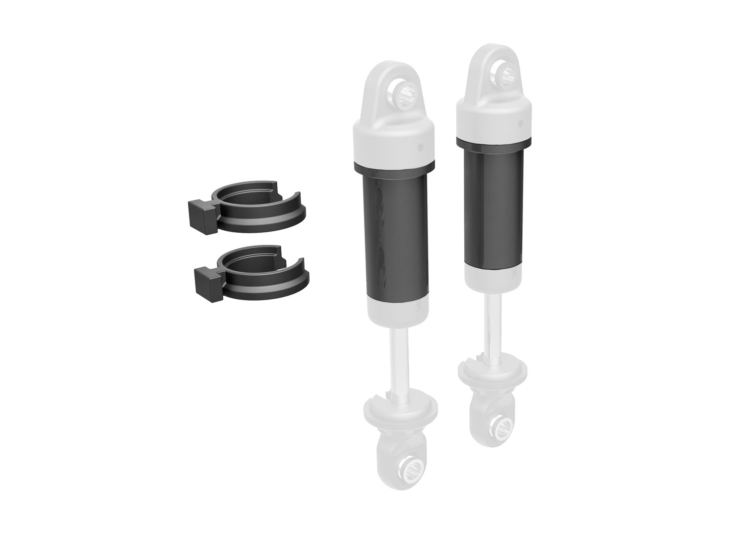 TRAXXAS BLUE - Body, GTM shock, 6061-T6 aluminum  (includes spring pre-load spacers) (2) -  - Traxxas