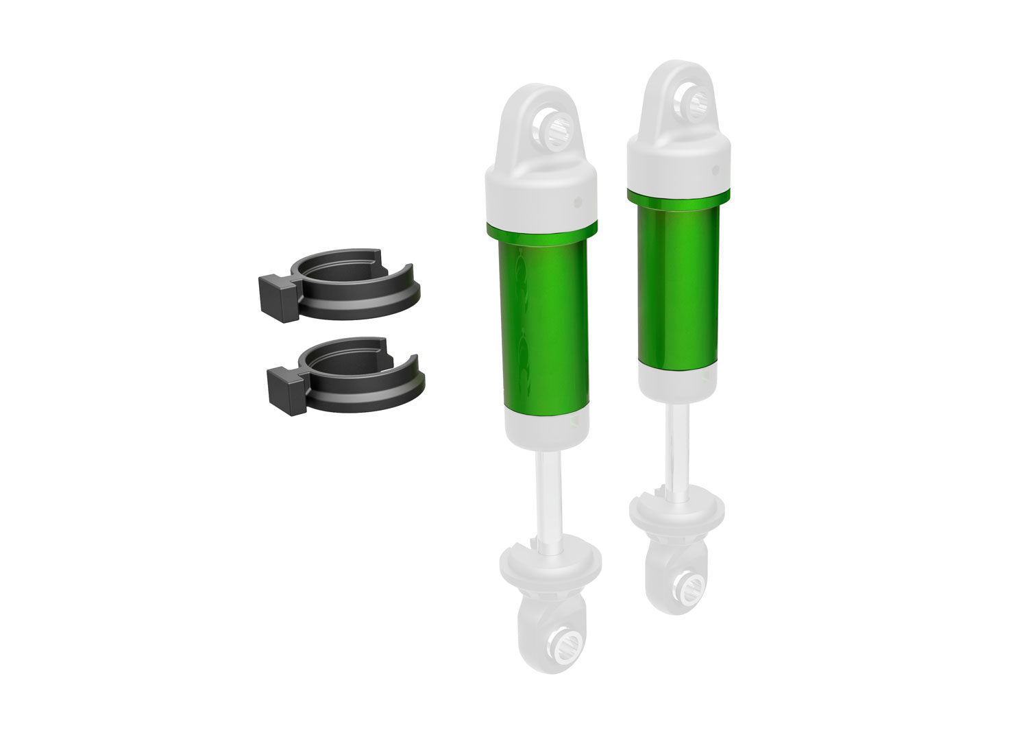 TRAXXAS BLUE - Body, GTM shock, 6061-T6 aluminum  (includes spring pre-load spacers) (2) -  - Traxxas